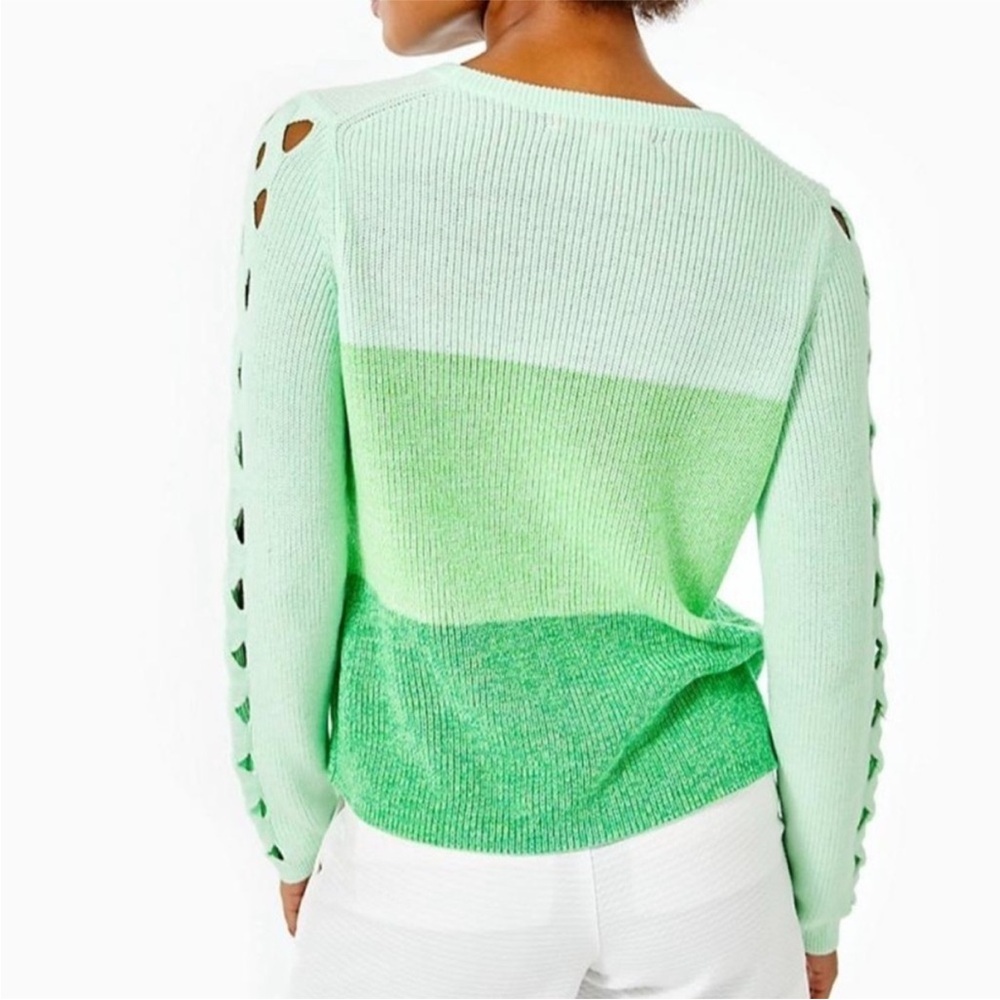 Lilly Pulitzer Cortina sweater in Agave Green Marled Ombré size L - Picture 10 of 10